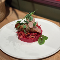 Salsiccia with Mashed Potatoes and Salad